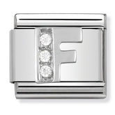 Nomination Composable Classic Link 330301/06 Letter F with CZ in 925 Silver